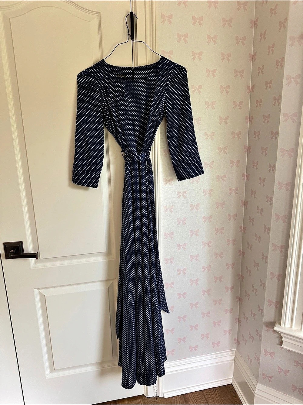 justwoman Polka Dot Maxi Dress in Blue & White Size 38